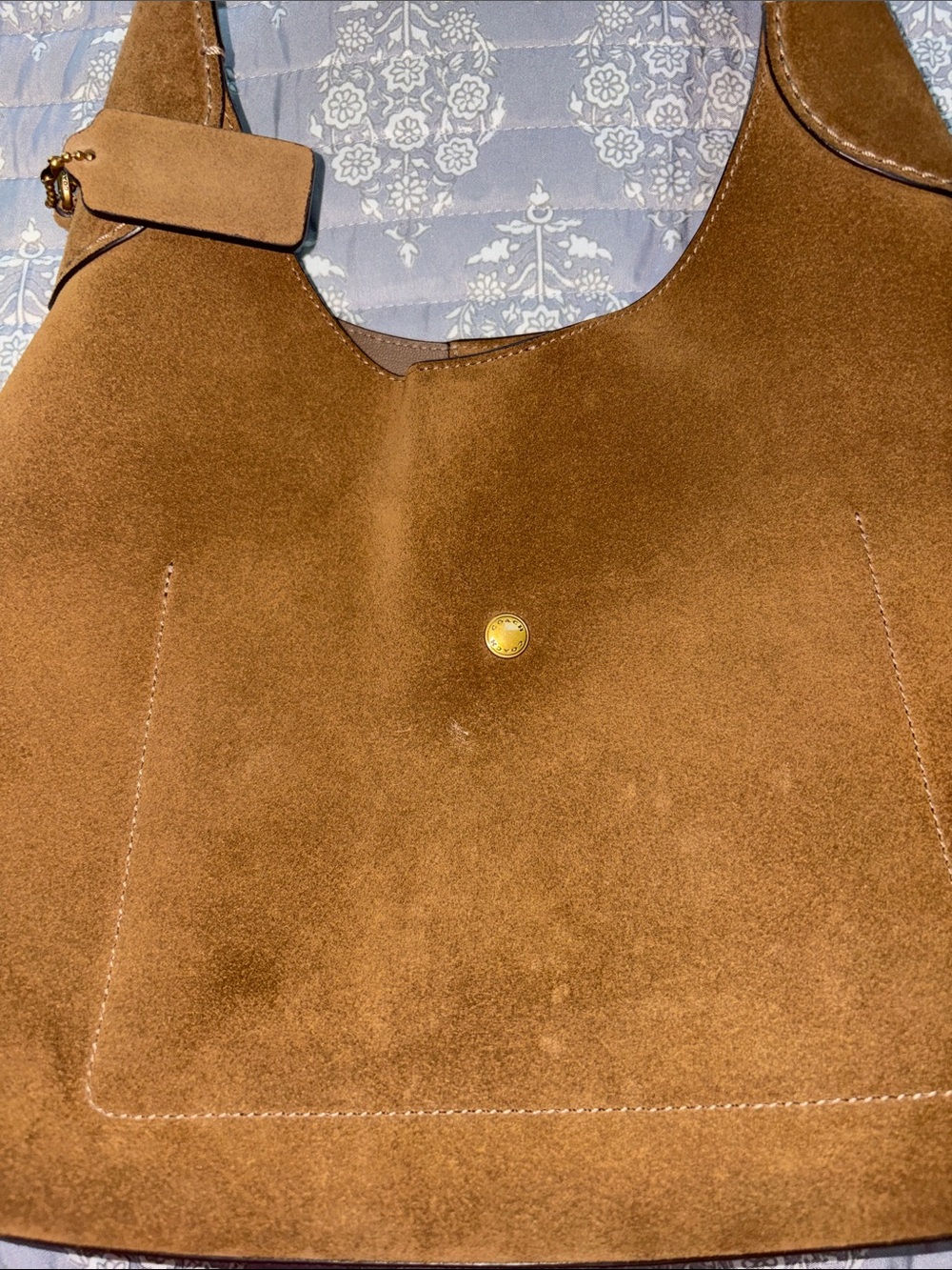 COACH Brown Suede Shoulder Hobo Bag - Picture 7 of 8